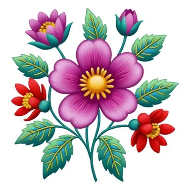 flower patterned embroidery sticker
