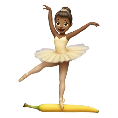 A ballerina eating a banana sticker