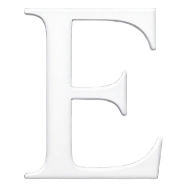 White letter E in a black square  sticker