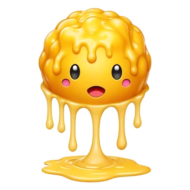 Bright yellow melting cheese bal sticker