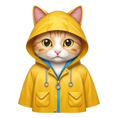 cat wearing a raincoat sticker