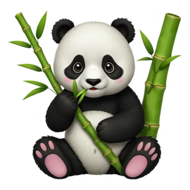 Panda eating bamboo sticker