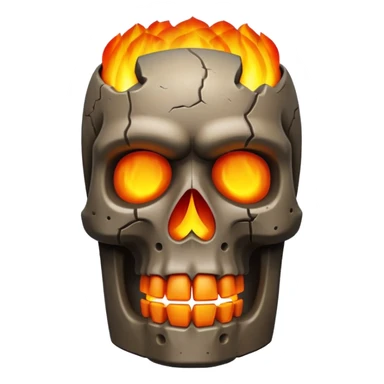 Flaming Moai skull sticker