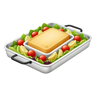 rectangle tray meal with  salad sticker
