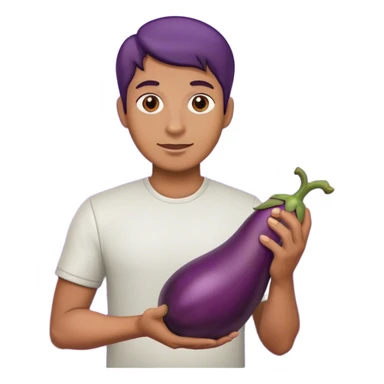Man holding eggplant  sticker