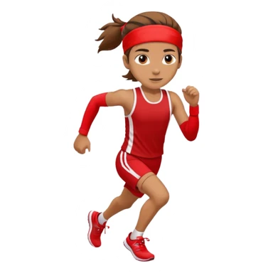 Runner with red headband sticker