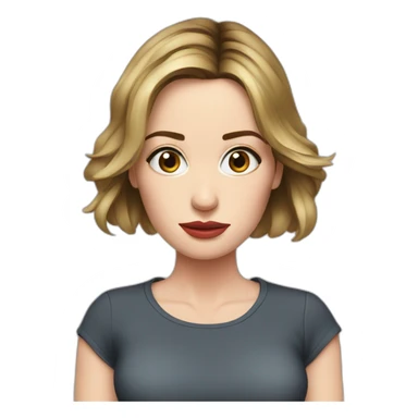 Emily blunt serious cartoon wearing tee sticker