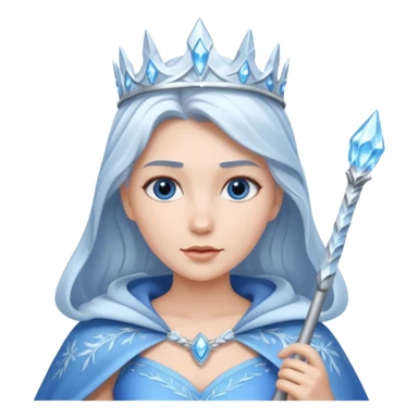 Ice Queen – silver wand + frost cape,Blue Queens. sticker