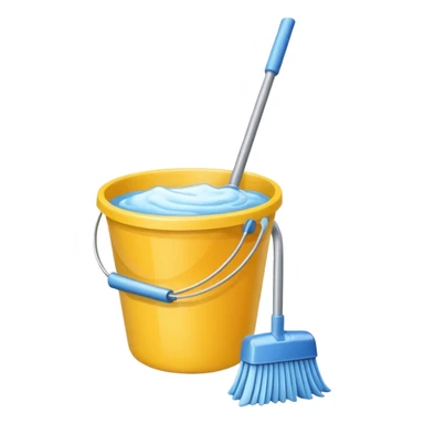 bucket filled cleaning equipments sticker