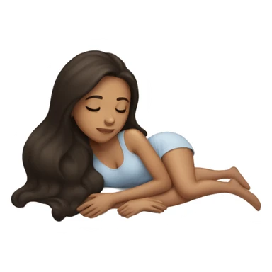 Brunette girl sleeping sticker