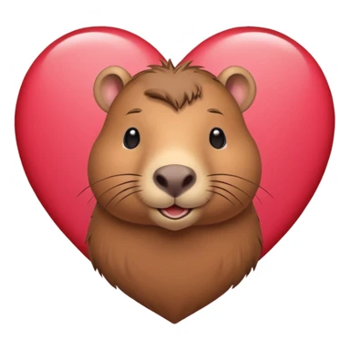 capybara in a heart sticker