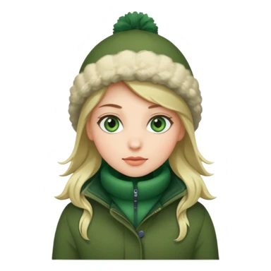 Girl green eyes with winter clothes  sticker
