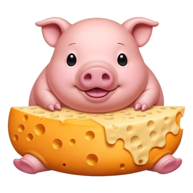 Fat pig with cheese feets sticker