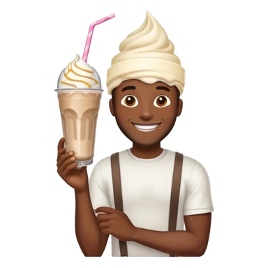 Black Man with milkshake on head sticker