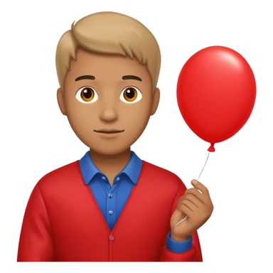 Man holding red balloon sticker