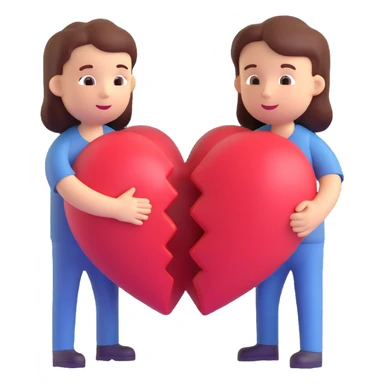 Heart between 2 people sticker