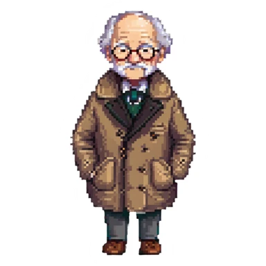 grandpa in a coat sticker