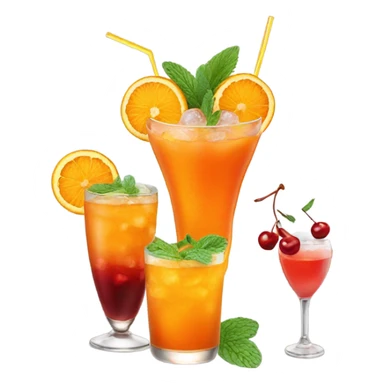 Three orange cocktails sticker