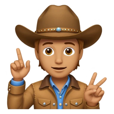 Emoji with a cowboy hot flipping you off sticker