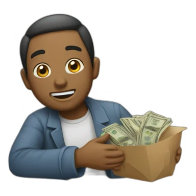 Cajero recibiendo dinero sticker