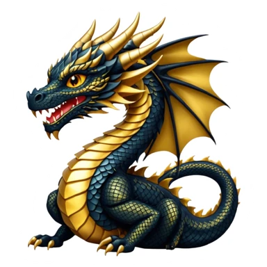 black and gold dragon  sticker