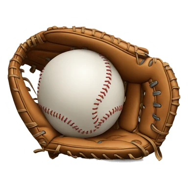 ball in baseball glove sticker