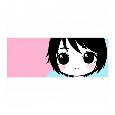 emo banner, cute, expressive, minimal, variation 1 sticker