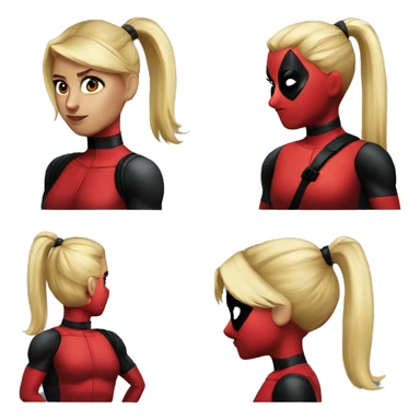 ponytail blond lady deadpool sticker