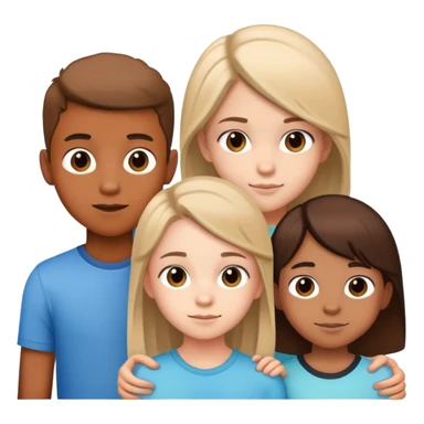 two teen boy siblings posing with a random 10-year-old girl sticker