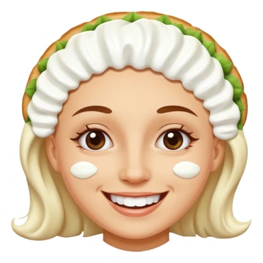 Woman pied in the face sticker