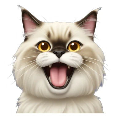 Himalayan cat sticking out tongue sticker