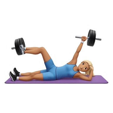 exercise mat with a figure lying and lifting legs sticker