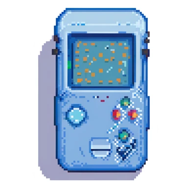 blue iPhone, retro simplified pixel art style sticker