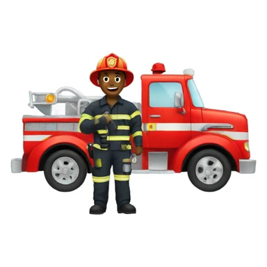 Firefighter in a truck sticker