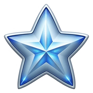 silver star with blue shimmers sticker