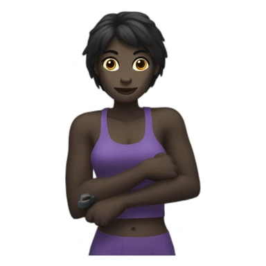 Woman with gorilla arms sticker