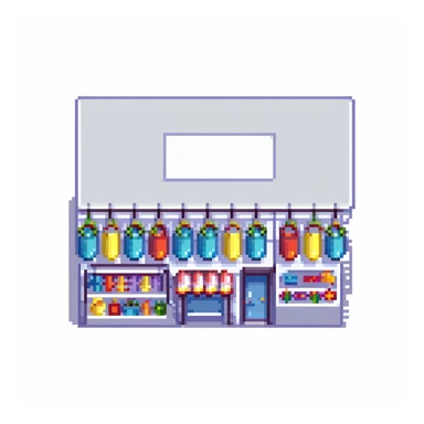 simple iconic shopping mall building sticker