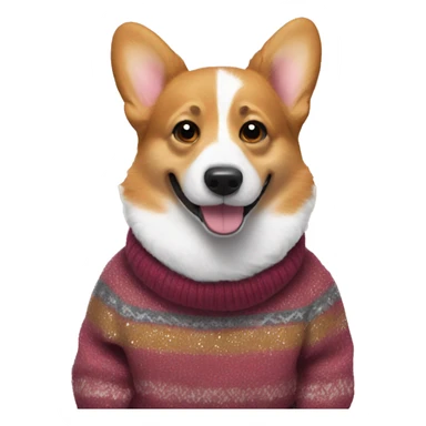 Corgi wear a new year sweater  sticker