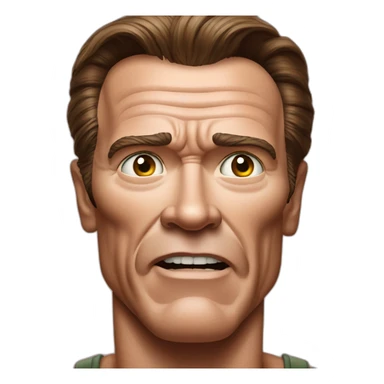arnold schwarzenegger with protuberant eyes like in total recall movie sticker