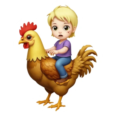 Baby zombie from Minecraft riding chiken sticker