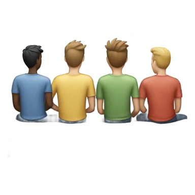 4 guys watching tv together  sticker
