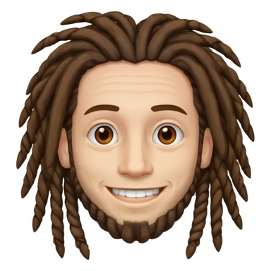 Man with dreadlock smiling white sticker
