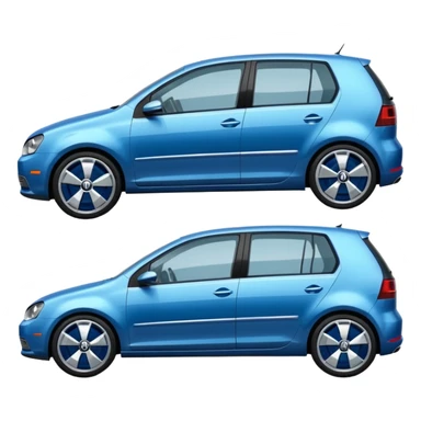 blue vw golf side view sticker