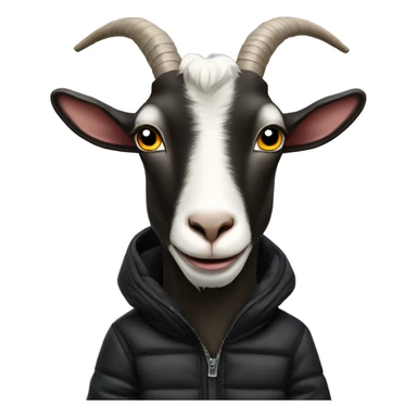 Goat in black puffy coat driving a black Hummer sticker