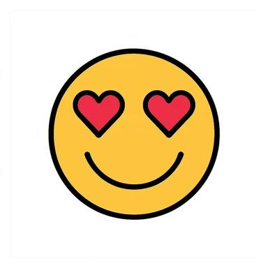 A smiley face with heart eyes, gratitude sticker