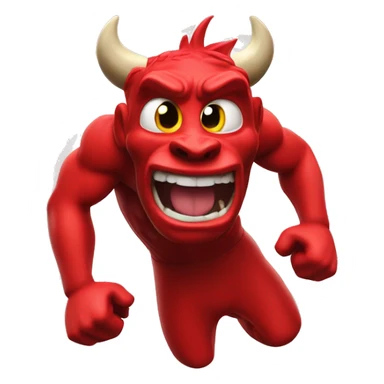 Manchester united red devil mascot sticker