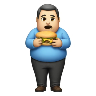 a fatty man is eating sticker