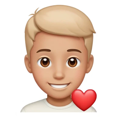 A boy with heart emoji eyes smiling  sticker