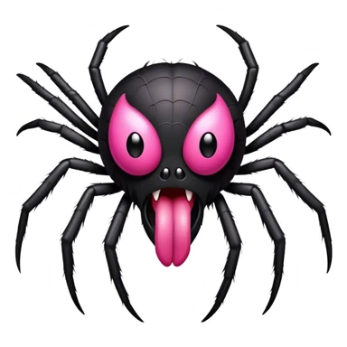 Freaky spider with its tongue out sticker