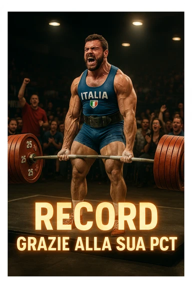 Powerlifter in gara che fa record grazie alla sua "PCT" in italiano sticker